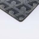 GOYARD Herringbone Glasses Case Leather Gray Silver Auth 129770M-16