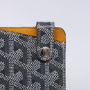 GOYARD Herringbone Glasses Case Leather Gray Silver Auth 129770M-8