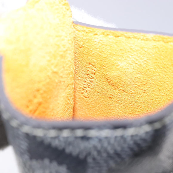 GOYARD Herringbone Glasses Case Leather Gray Silver Auth 129770M