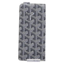 GOYARD Herringbone Glasses Case Leather Gray Silver Auth 129770M-2