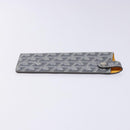 GOYARD Herringbone Glasses Case Leather Gray Silver Auth 129770M-3