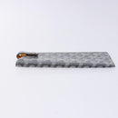 GOYARD Herringbone Glasses Case Leather Gray Silver Auth 129770M-4