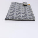 GOYARD Herringbone Glasses Case Leather Gray Silver Auth 129770M-6
