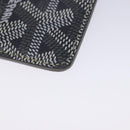 GOYARD Herringbone Glasses Case Leather Gray Silver Auth 129770M-7