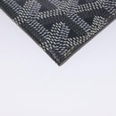 GOYARD Herringbone Glasses Case Leather Gray Silver Auth 129770M-14