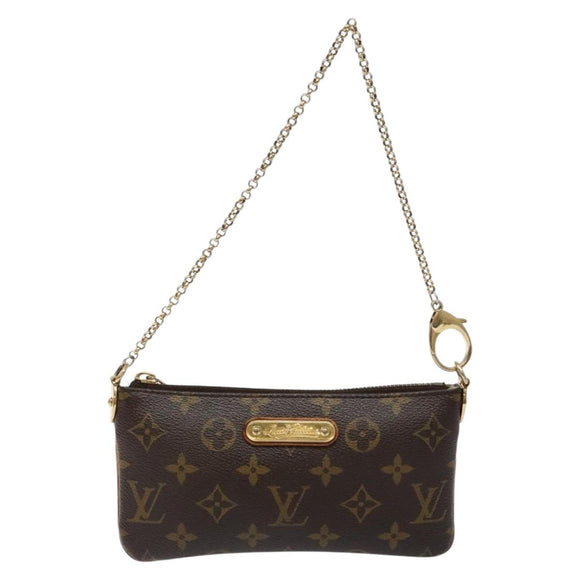 LOUIS VUITTON Monogram Chain Pochette Mila MM Accessory Pouch M60094 Auth 129774