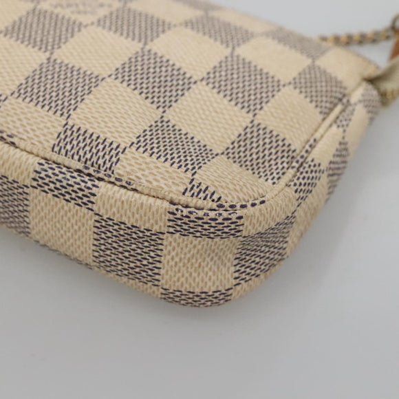 LOUIS VUITTON Damier Azur Mini Pochette Accessoires Accessory N63005 Auth 129775