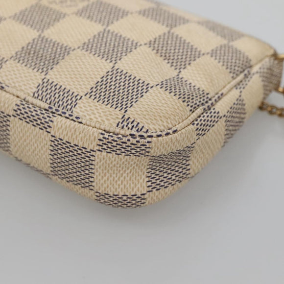 LOUIS VUITTON Damier Azur Mini Pochette Accessoires Accessory N63005 Auth 129775