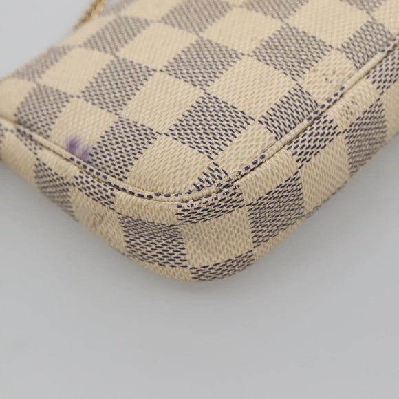 LOUIS VUITTON Damier Azur Mini Pochette Accessoires Accessory N63005 Auth 129775
