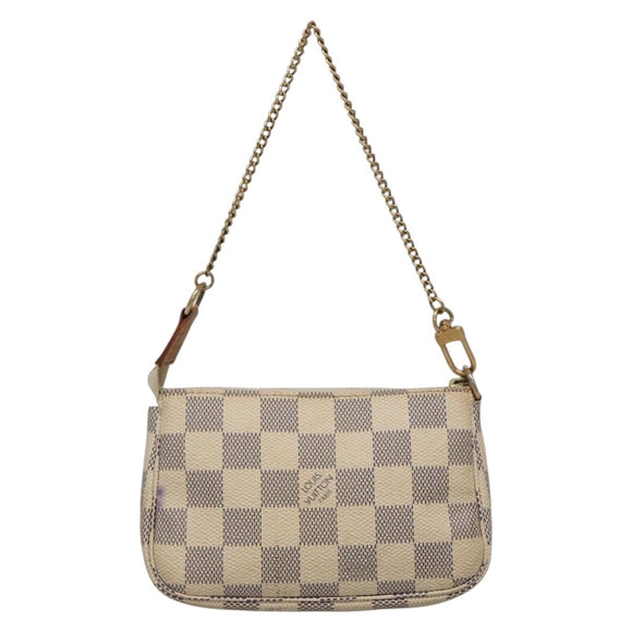 LOUIS VUITTON Damier Azur Mini Pochette Accessoires Accessory N63005 Auth 129775