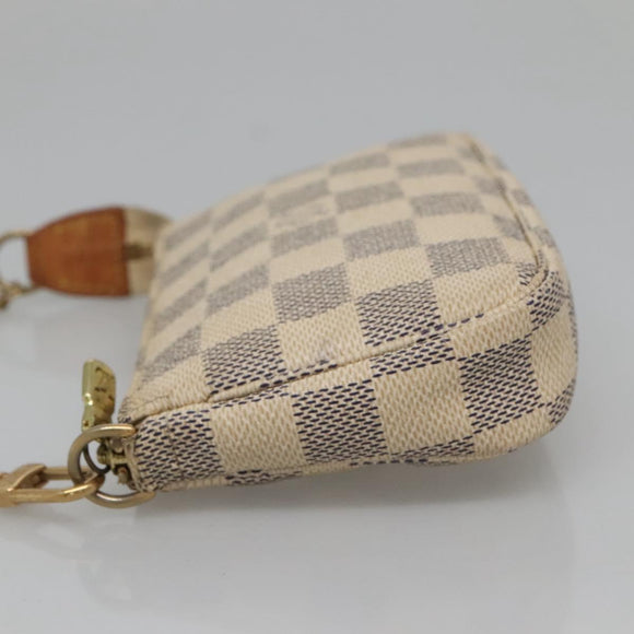 LOUIS VUITTON Damier Azur Mini Pochette Accessoires Accessory N63005 Auth 129775
