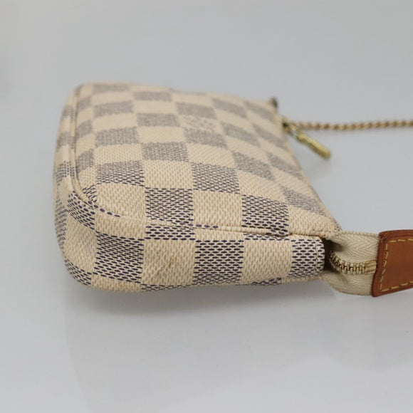 LOUIS VUITTON Damier Azur Mini Pochette Accessoires Accessory N63005 Auth 129775