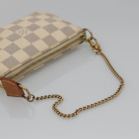 LOUIS VUITTON Damier Azur Mini Pochette Accessoires Accessory N63005 Auth 129775