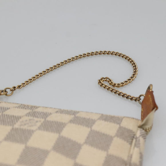 LOUIS VUITTON Damier Azur Mini Pochette Accessoires Accessory N63005 Auth 129775