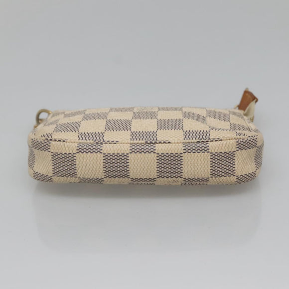 LOUIS VUITTON Damier Azur Mini Pochette Accessoires Accessory N63005 Auth 129775
