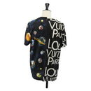 LOUIS VUITTON Short Sleeved T-shirt Cotton Black LV Auth 129780M-2