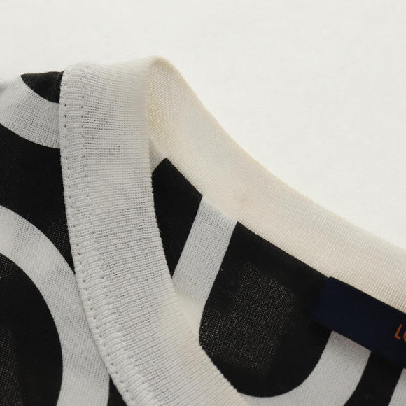 LOUIS VUITTON Short Sleeved T-shirt Cotton Black LV Auth 129780M