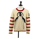 CHANEL Sweater Wool Beige Red black CC Auth 129782M-1