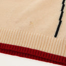 CHANEL Sweater Wool Beige Red black CC Auth 129782M-10