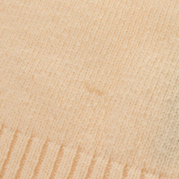 CHANEL Sweater Wool Beige Red black CC Auth 129782M