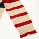 CHANEL Sweater Wool Beige Red black CC Auth 129782M-18