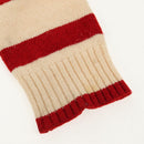 CHANEL Sweater Wool Beige Red black CC Auth 129782M-20