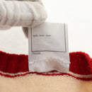 CHANEL Sweater Wool Beige Red black CC Auth 129782M-21