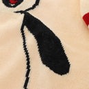 CHANEL Sweater Wool Beige Red black CC Auth 129782M-9