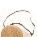 Miu Miu Shoulder Bag Raffia White Gold Auth 129783M-15