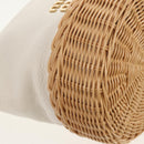 Miu Miu Shoulder Bag Raffia White Gold Auth 129783M-16