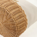 Miu Miu Shoulder Bag Raffia White Gold Auth 129783M-17