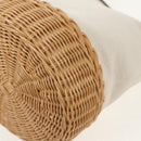 Miu Miu Shoulder Bag Raffia White Gold Auth 129783M-19