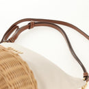 Miu Miu Shoulder Bag Raffia White Gold Auth 129783M-14