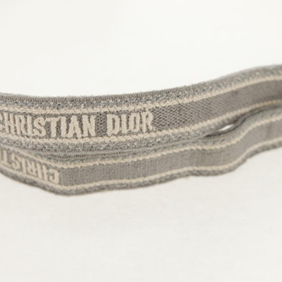 Christian Dior Oblique Book Tote Shoulder Bag Canvas Gray Gold Auth 129785M