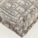 Christian Dior Oblique Book Tote Shoulder Bag Canvas Gray Gold Auth 129785M-17