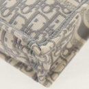 Christian Dior Oblique Book Tote Shoulder Bag Canvas Gray Gold Auth 129785M-18