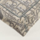 Christian Dior Oblique Book Tote Shoulder Bag Canvas Gray Gold Auth 129785M-19
