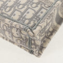 Christian Dior Oblique Book Tote Shoulder Bag Canvas Gray Gold Auth 129785M-20