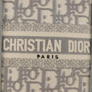 Christian Dior Oblique Book Tote Shoulder Bag Canvas Gray Gold Auth 129785M-21