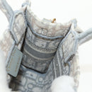 Christian Dior Oblique Book Tote Shoulder Bag Canvas Gray Gold Auth 129785M-23