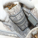 Christian Dior Oblique Book Tote Shoulder Bag Canvas Gray Gold Auth 129785M-24