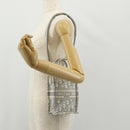 Christian Dior Oblique Book Tote Shoulder Bag Canvas Gray Gold Auth 129785M-25