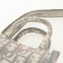 Christian Dior Oblique Book Tote Shoulder Bag Canvas Gray Gold Auth 129785M-14