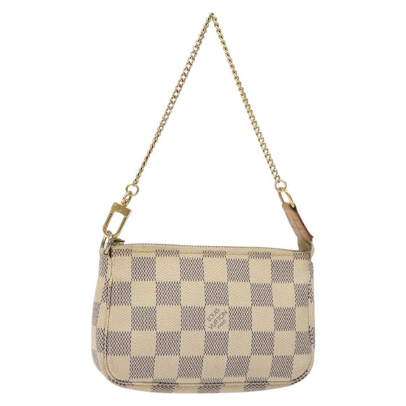 LOUIS VUITTON Damier Azur Mini Pochette Accessoires Pouch N63005 Auth 129806