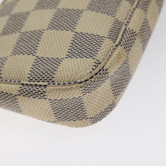 LOUIS VUITTON Damier Azur Mini Pochette Accessoires Pouch N63005 Auth 129806