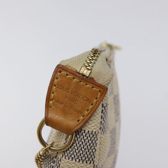 LOUIS VUITTON Damier Azur Mini Pochette Accessoires Pouch N63005 Auth 129806