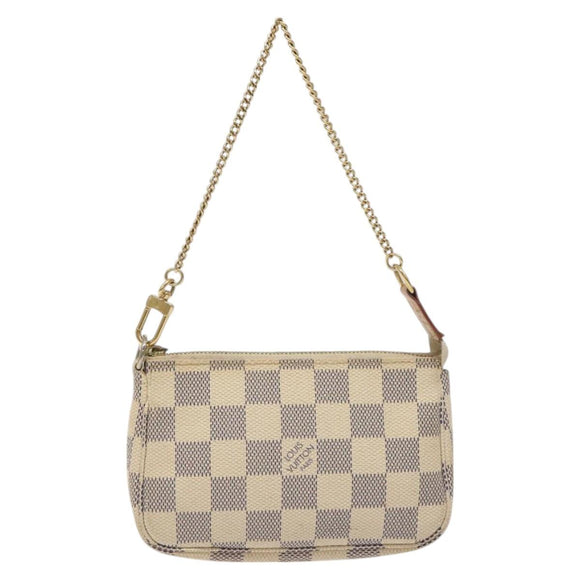 LOUIS VUITTON Damier Azur Mini Pochette Accessoires Pouch N63005 Auth 129806