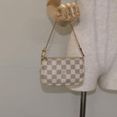 LOUIS VUITTON Damier Azur Mini Pochette Accessoires Pouch N63005 Auth 129806-20