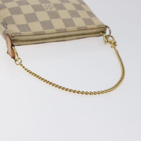 LOUIS VUITTON Damier Azur Mini Pochette Accessoires Pouch N63005 Auth 129806