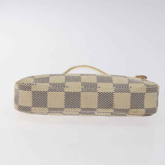 LOUIS VUITTON Damier Azur Mini Pochette Accessoires Pouch N63005 Auth 129806